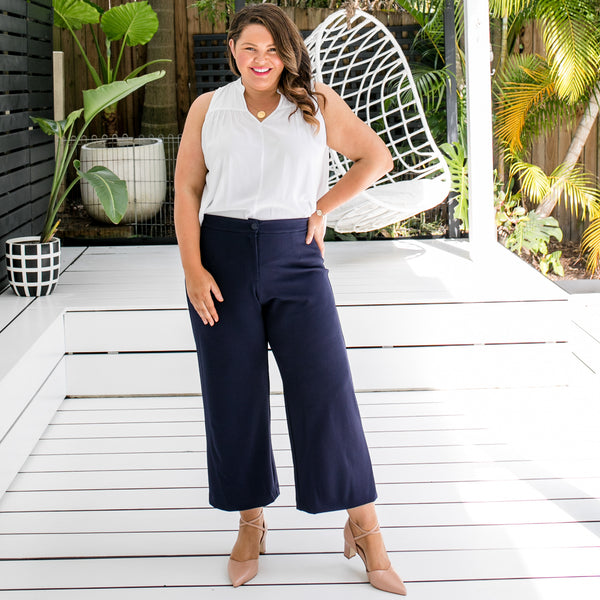 Styling You The Label Breanna scuba cropped pant in navy.. Made in Australia