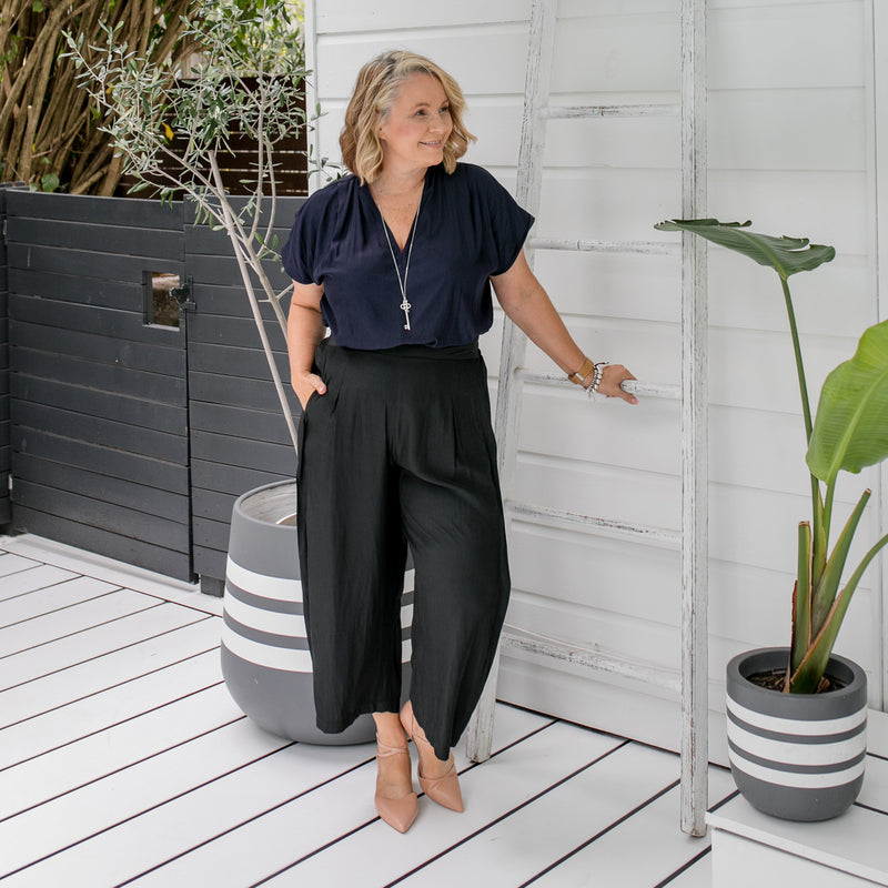 Styling You The Label Maddy technical crop pant in black. Made in Australia