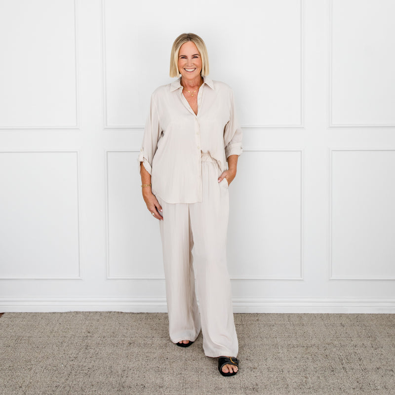 Styling You The Label Cecile relaxed technical pant - stone, made in Australia