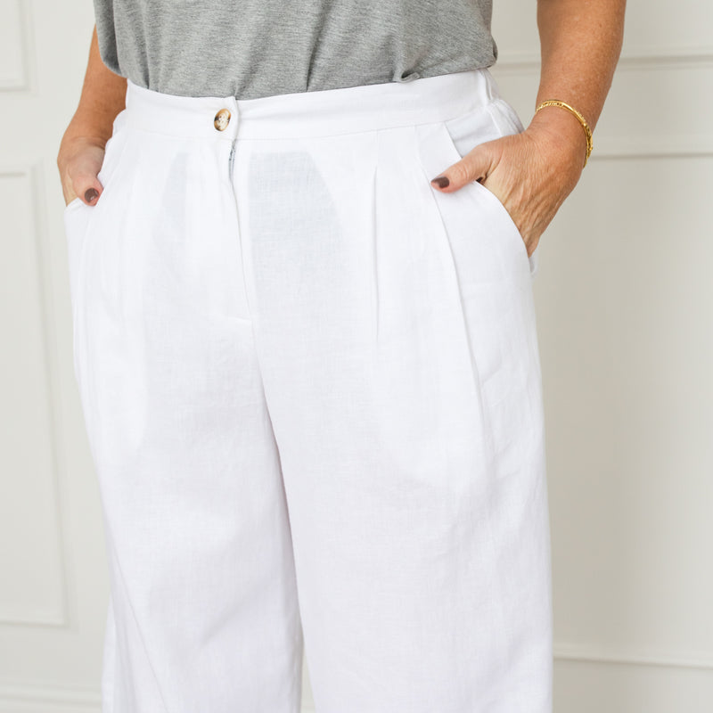 Styling You The Label Denyse stretch linen pants - white, made in Australia