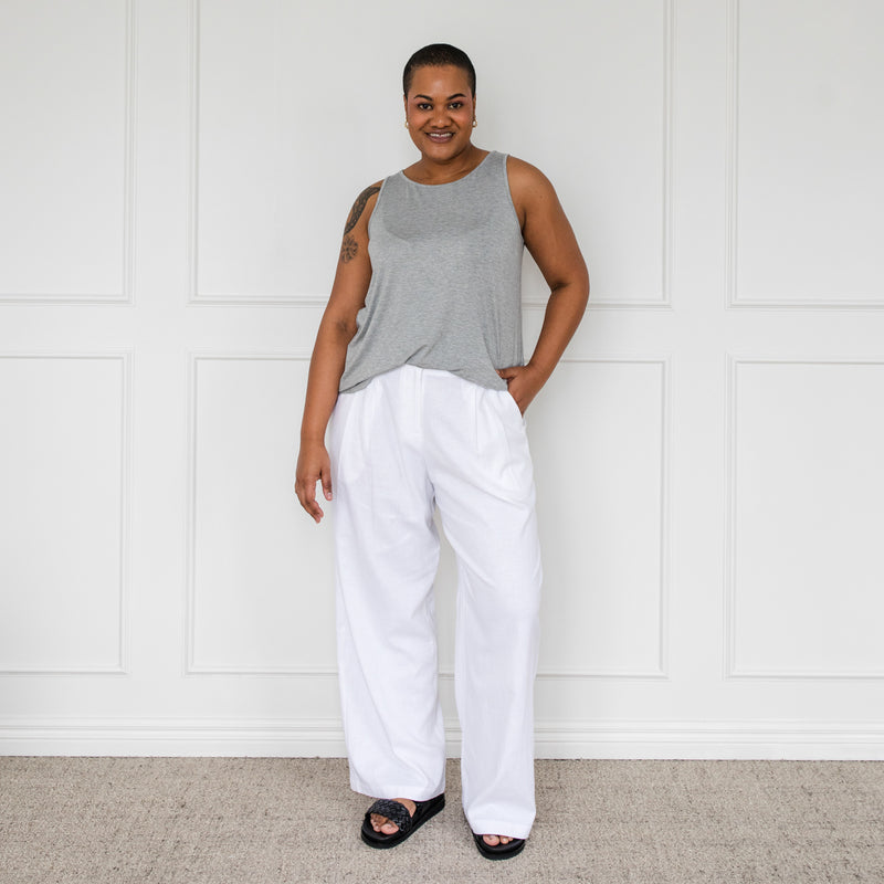 Styling You The Label Denyse stretch linen pants - white, made in Australia