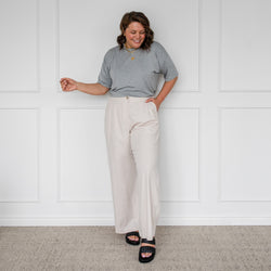 Styling You The Label Denyse stretch linen pant - sand; made in Australia