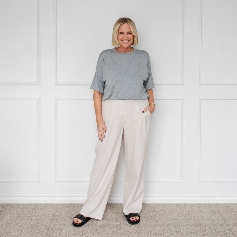 Styling You The Label Denyse stretch linen pant - sand; made in Australia