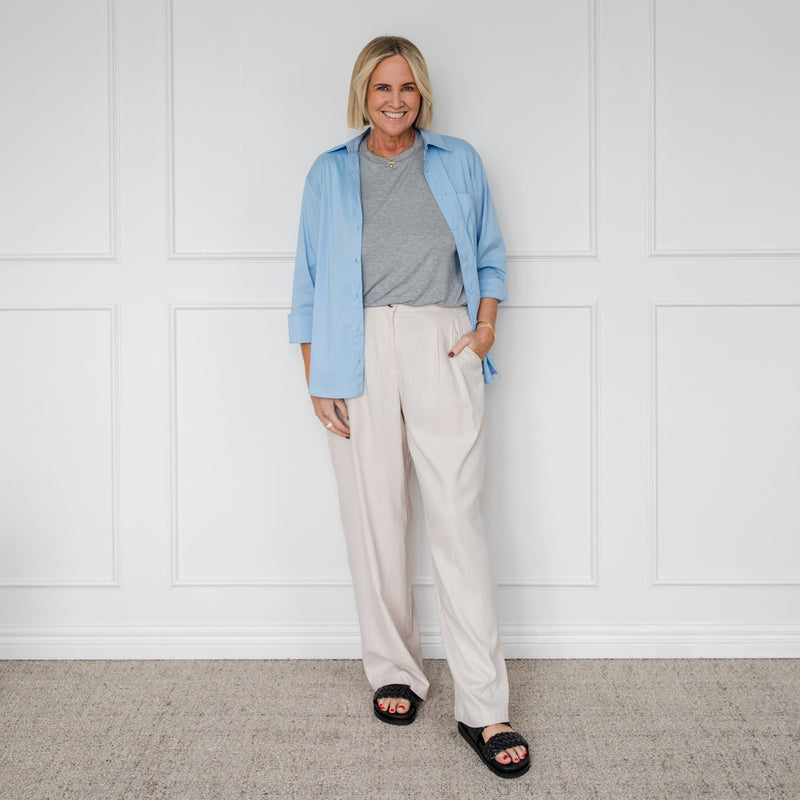 Styling You The Label Denyse stretch linen pant - sand; made in Australia