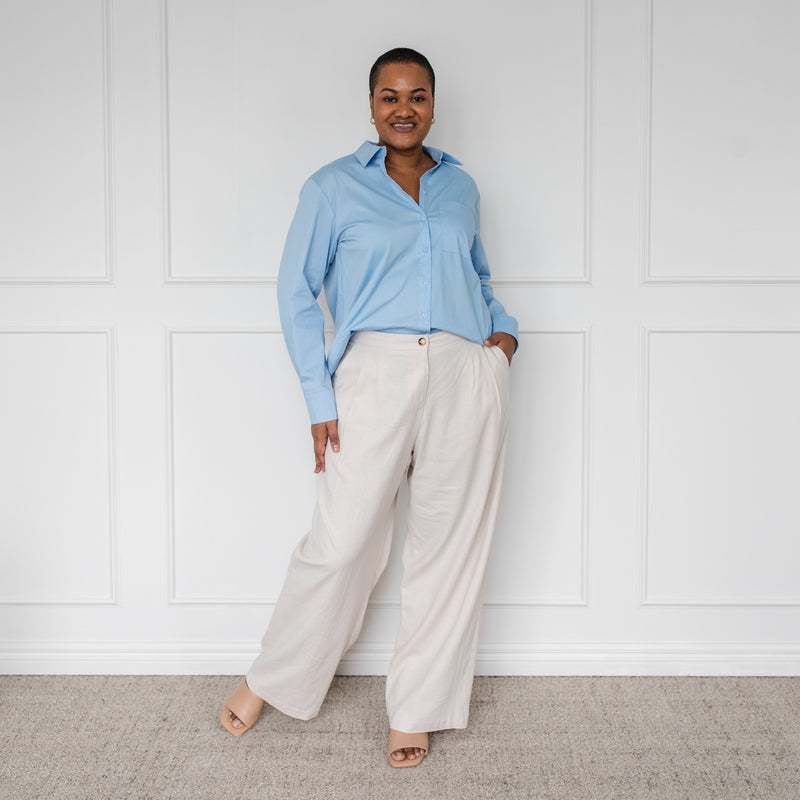 Styling You The Label Denyse stretch linen pant - sand; made in Australia