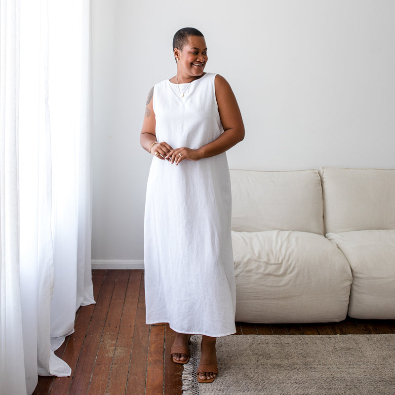 Styling You The Label Farah cotton linen maxi dress, made in Australia