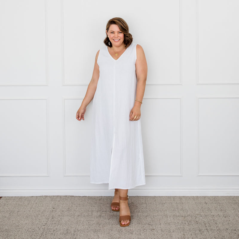 Styling You The Label Farah cotton linen maxi dress, made in Australia