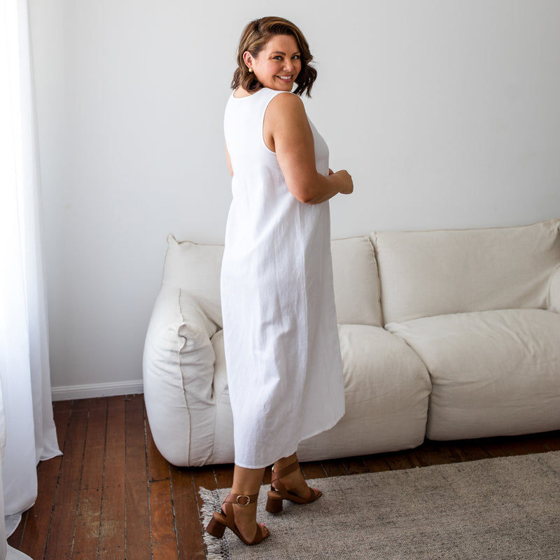 Styling You The Label Farah cotton linen maxi dress, made in Australia