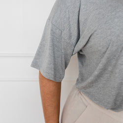 Styling You The Label Gretta boxy t-shirt - grey marle; made in Australia