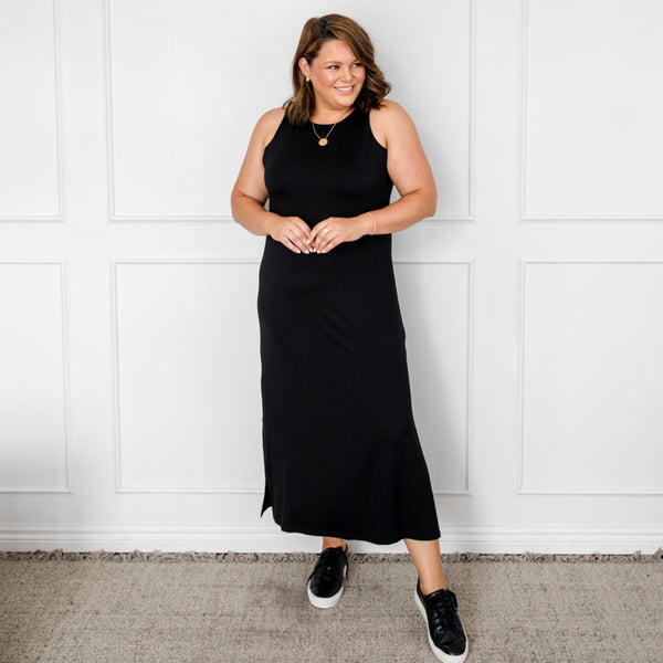 Styling You The Label Harper tank maxi t-shirt dress - black, made in Australia