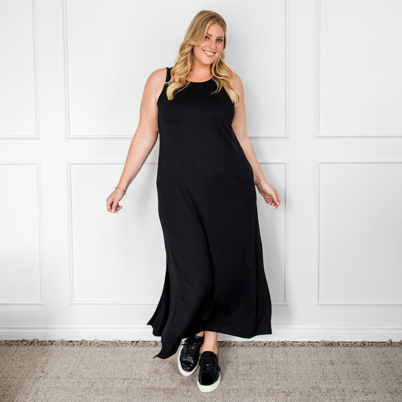 Styling You The Label Harper tank maxi t-shirt dress - black, made in Australia