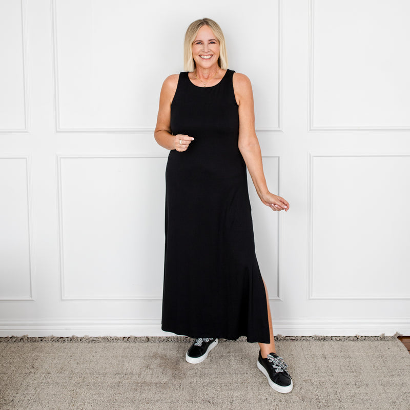 Styling You The Label Harper tank maxi t-shirt dress - black, made in Australia