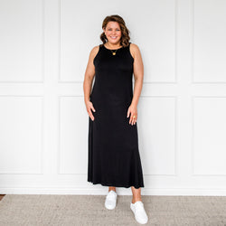 Styling You The Label Harper tank maxi t-shirt dress - black, made in Australia