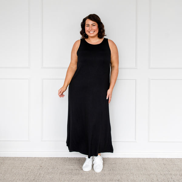 Styling You The Label Harper tank maxi t-shirt dress - black, made in Australia