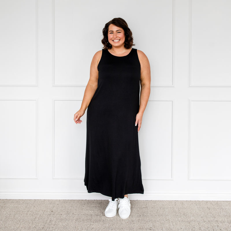 Styling You The Label Harper tank maxi t-shirt dress - black, made in Australia