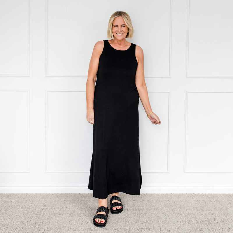 Styling You The Label Harper tank maxi t-shirt dress - black, made in Australia