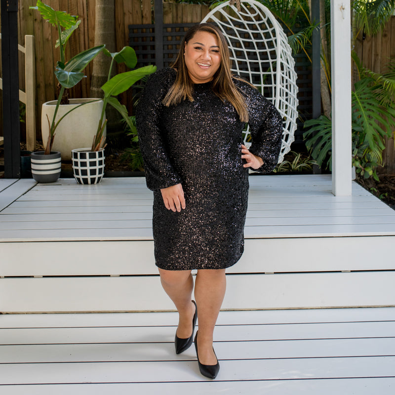 Styling You The Label Jo sequin dress - black, made in Australia
