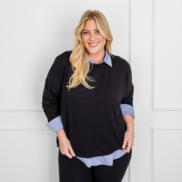Styling You The Label Kobi bamboo fleece sweatshirt - black, made in Australia