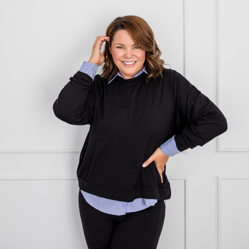 Styling You The Label Kobi bamboo fleece sweatshirt - black, made in Australia