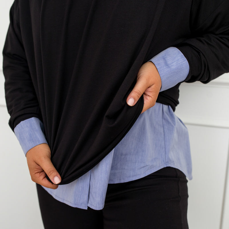 Styling You The Label Kobi bamboo fleece sweatshirt - black, made in Australia
