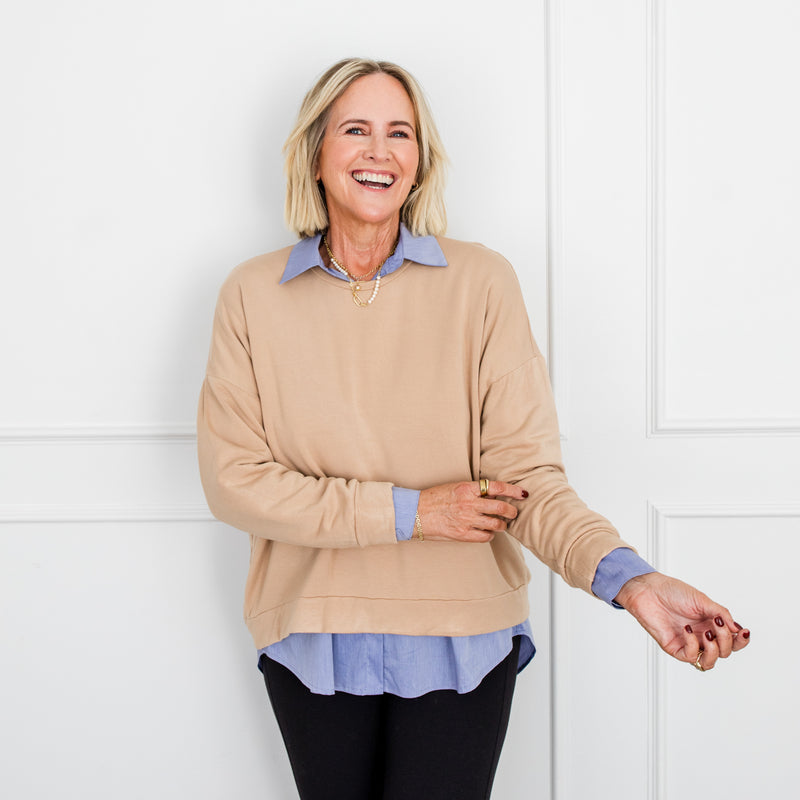 Styling You The Label Kobi bamboo fleece sweatshirt  - camel