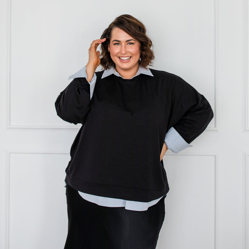 Styling You The Label Kobi bamboo fleece sweatshirt - black, made in Australia