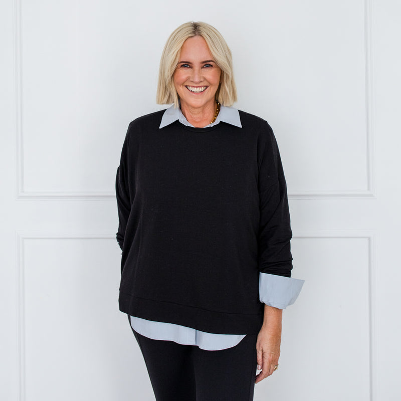 Styling You The Label Kobi bamboo fleece sweatshirt - black, made in Australia