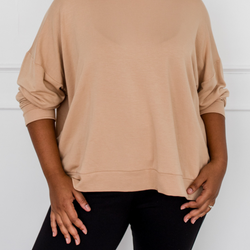 Styling You The Label Kobi bamboo fleece sweatshirt  - camel, made in Australia