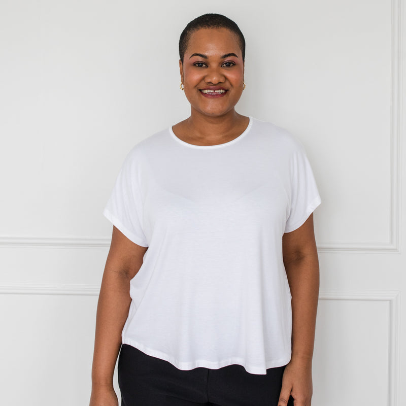 Louisa crew-neck tee - white