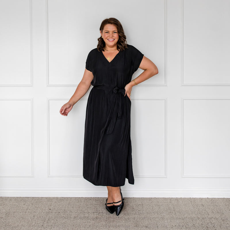 Styling You The Label Sandra convertible technical maxi dress in black, made in Australia