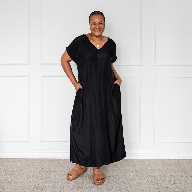 Styling You The Label Sandra convertible technical maxi dress in black, made in Australia