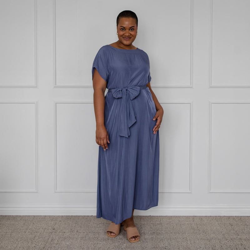 Styling You The Labe Sandra multi-wear technical maxi dress - French blue; made in Australia