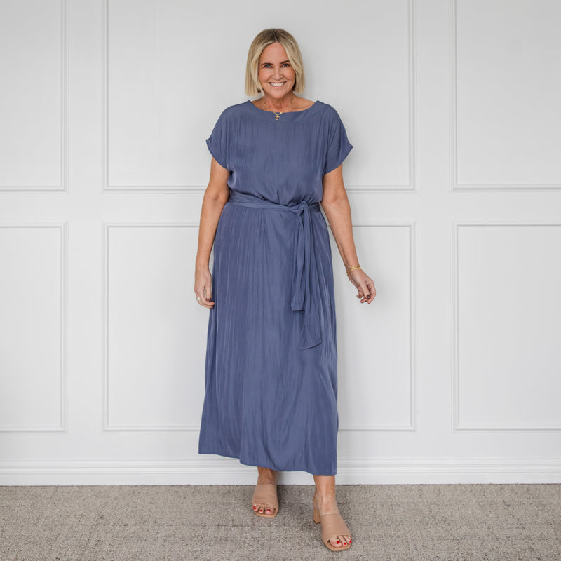 Styling You The Labe Sandra multi-wear technical maxi dress - French blue; made in Australia