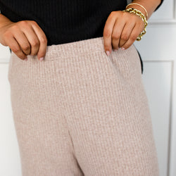 Styling You The Label Tegan rib wide leg pant - biscuit, made in Australia