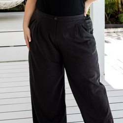 Styling You The Label Denyse stretch linen pant in black, made in Australia