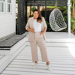 Styling You The Label Emma stretch crop pant beige Made in Australia