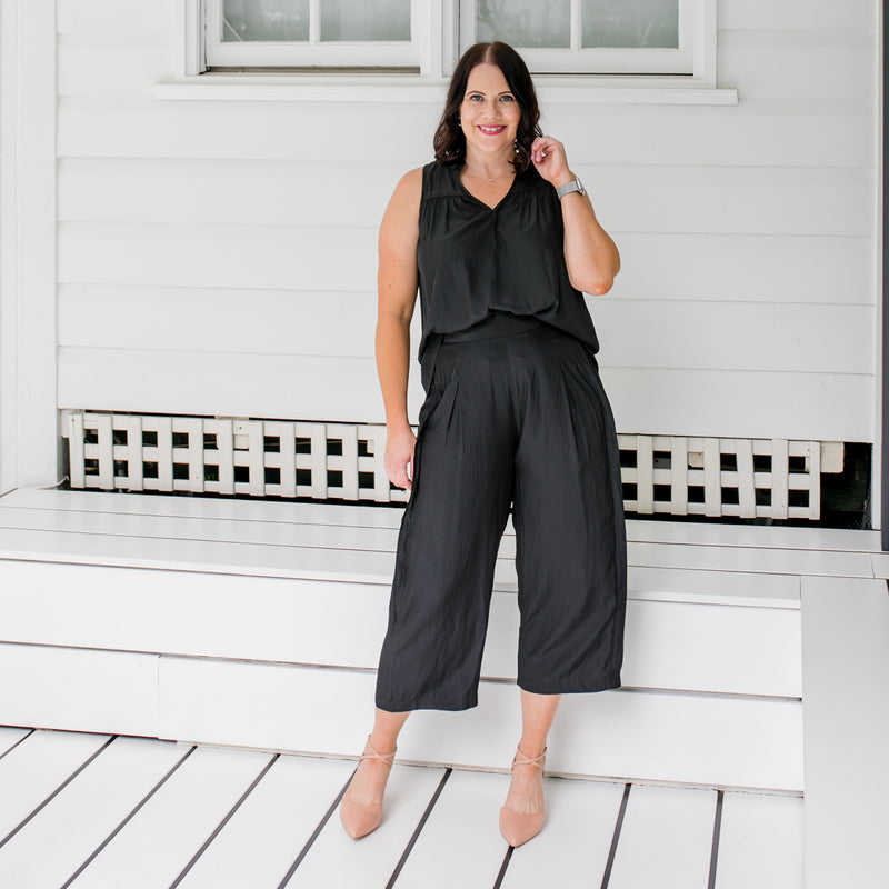 Styling You The Label Maddy technical crop pant in black. Made in Australia