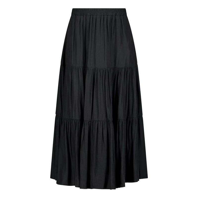 Sophie technical tiered maxi skirt - black