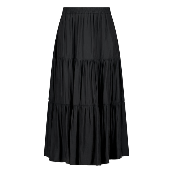 Sophie technical tiered maxi skirt - black – Styling You The Label