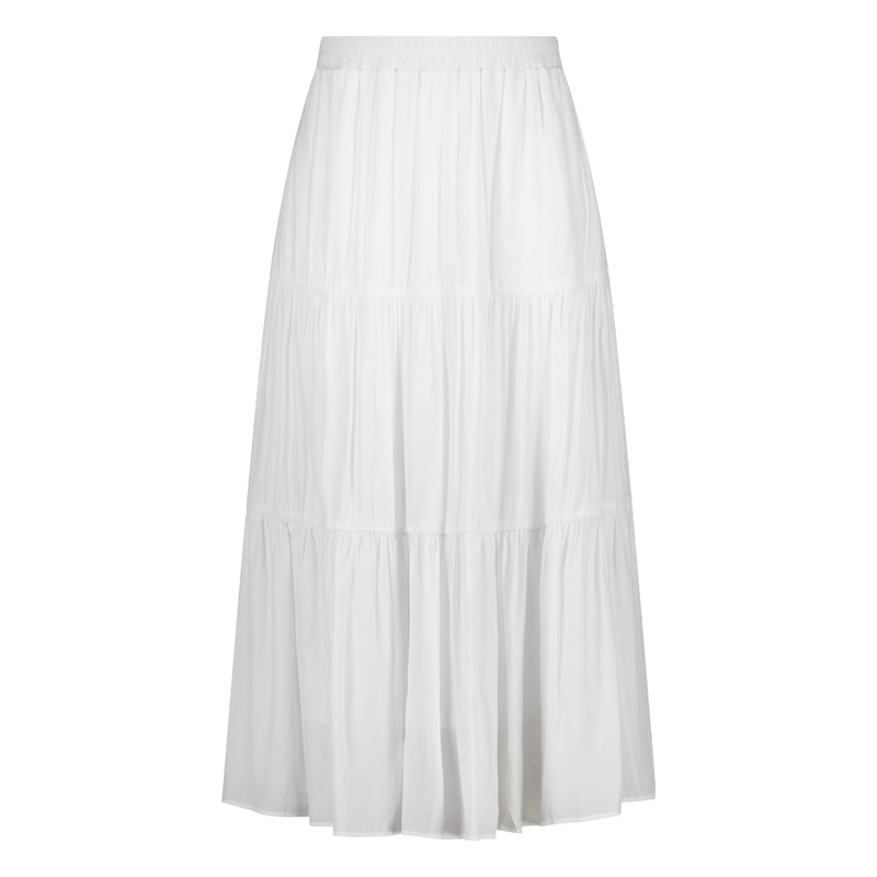 Sophie technical tiered maxi skirt - white