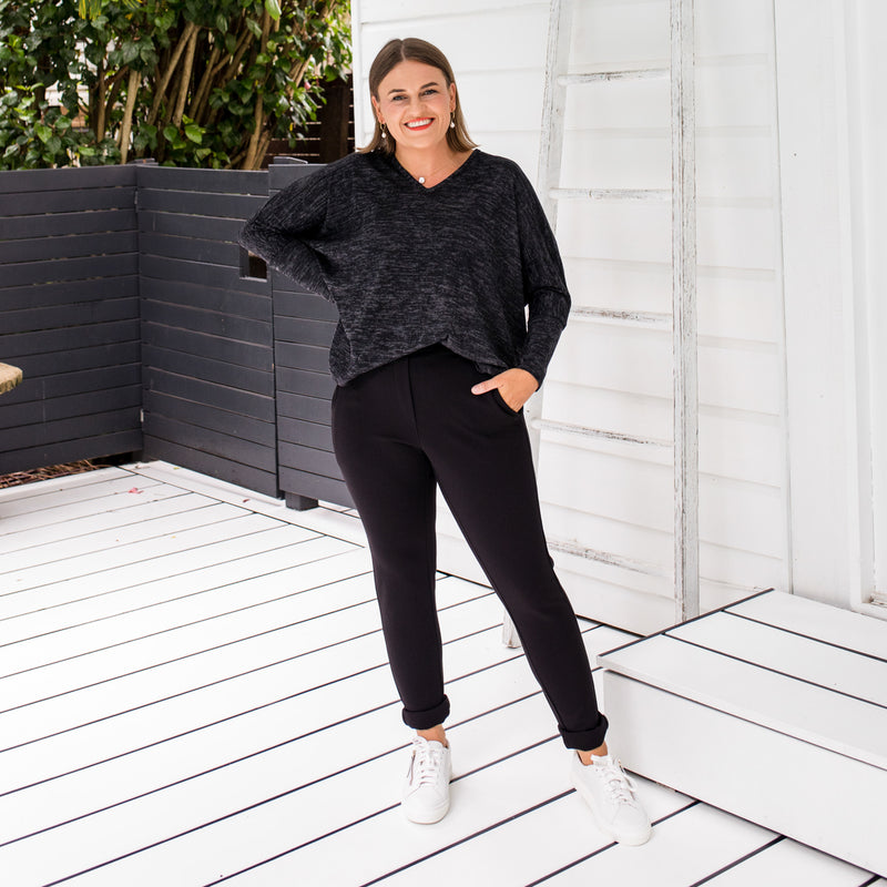 Styling You The Label Suzie ponte jogger pant - black. Made in Australia