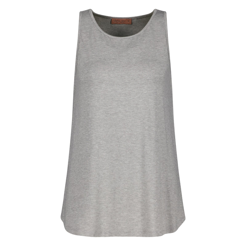 Styling You the Label Tara crew-neck tank in grey. Made in Australia.